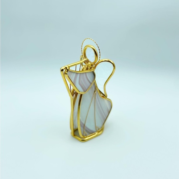 Capiz Shell / Stained Glass Angle Candle Holder - Picture 2 of 5